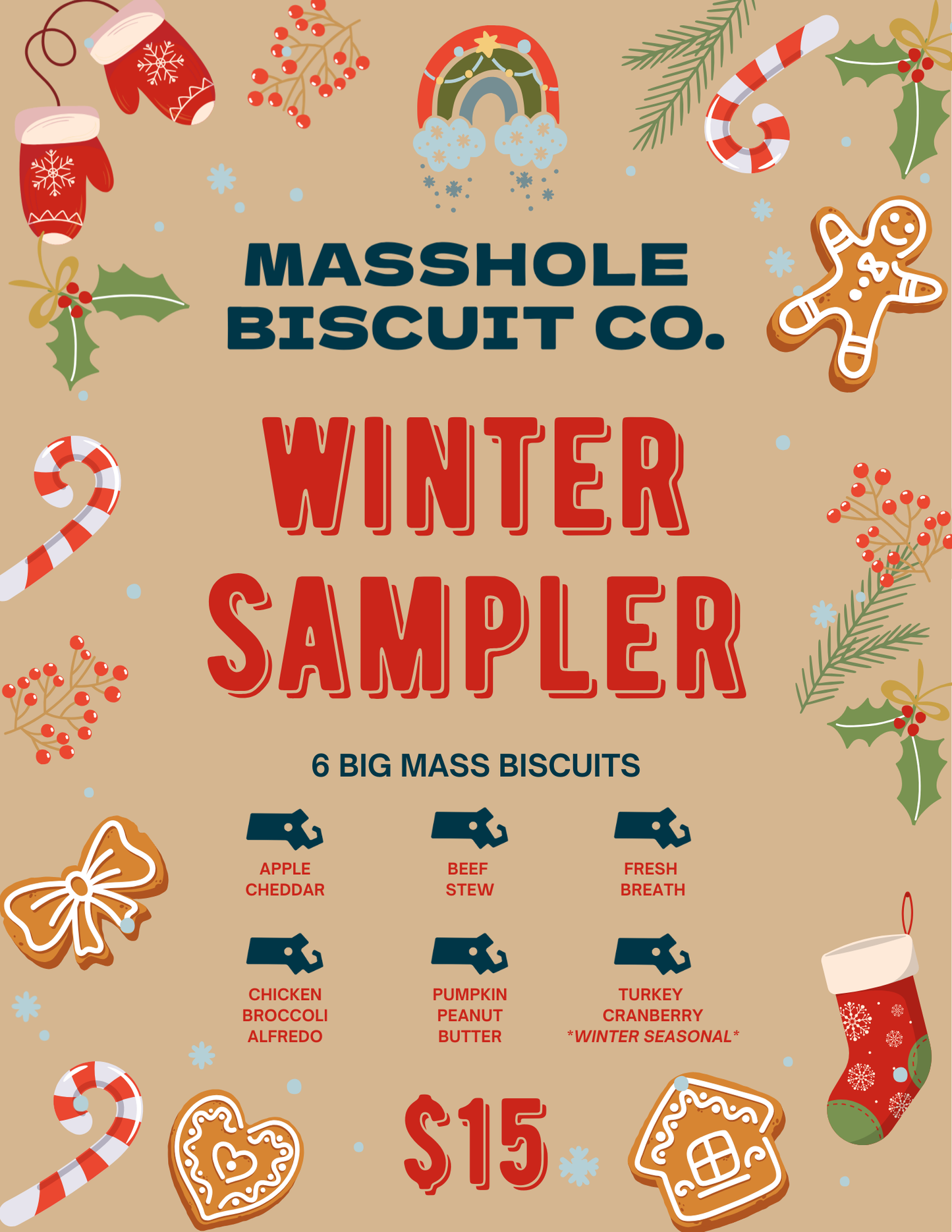 Winter Sampler Pack - 6 Big Mass Biscuits