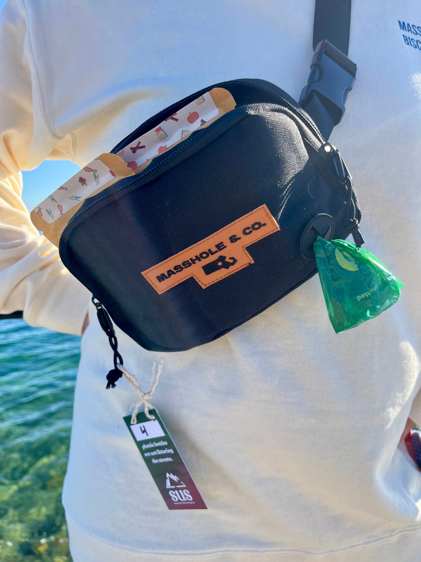 Masshole & Co. x SUS Dog Belt Bag with Poop Bag Holder