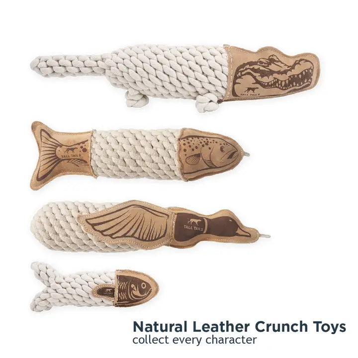 Natural Leather + Wool Dog Toys