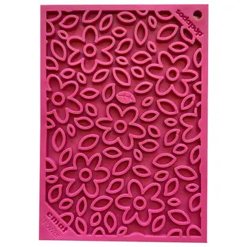 Emat Enrichment Lick Mat - Flower Power Pink